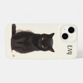 Zwarte kat telefoonhoesje | iPhone hoesje (Achterkant horizontaal)