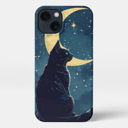 Zwarte kat telefoonhoesje voor iPhone 13 Hoesje