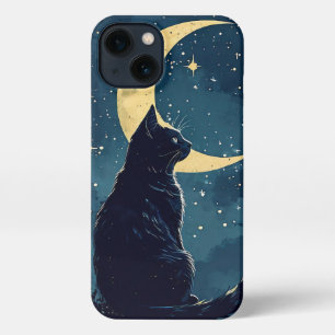 Zwarte kat telefoonhoesje voor iPhone 13 Hoesje