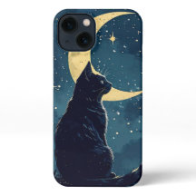 Zwarte kat telefoonhoesje voor iPhone