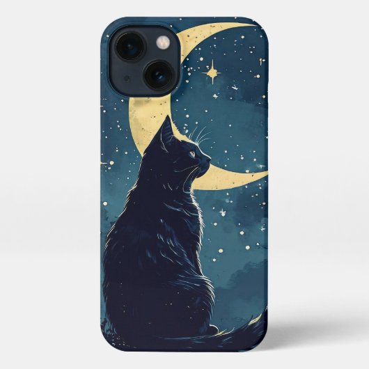 Zwarte kat telefoonhoesje voor iPhone iPhone Hoesje (Achterkant)