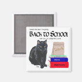Zwarte Kat Terug naar School Magneet (Voorkant / Achterkant)