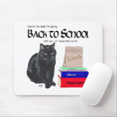 Zwarte Kat Terug naar School Muismat (Met muis)