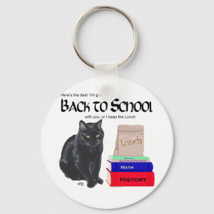 Zwarte Kat Terug naar School Sleutelhanger