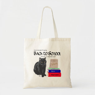 Zwarte Kat Terug naar School Tote Bag