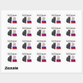 Zwarte Kat Terug naar School Vierkante Sticker (Vel)