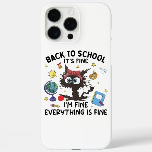 Zwarte kat terug naar school zijn prima in prima a Case-Mate iPhone case (Achterkant)