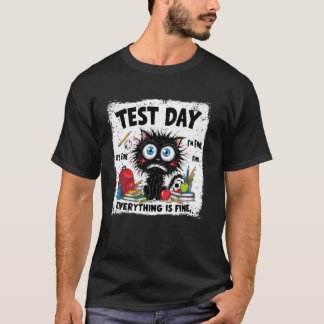 Zwarte Kat Test Dag Alles Is Goed Testen Stud T-shirt