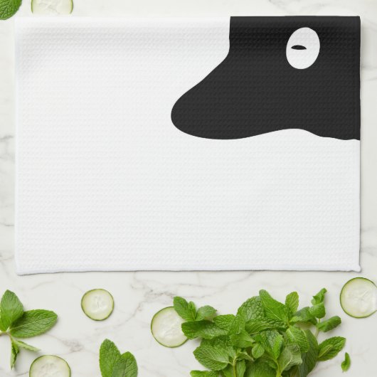 Zwarte kat theedoek (Gevouwen)