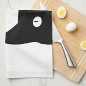 Zwarte kat theedoek (Quarter Fold)