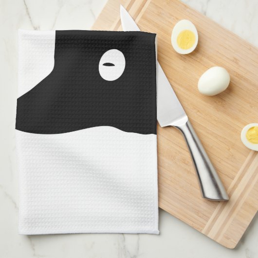 Zwarte kat theedoek (Quarter Fold)