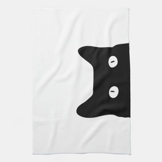 Zwarte kat theedoek (Verticaal)