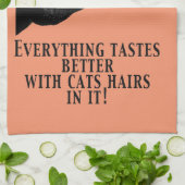 Zwarte kat theedoek (Gevouwen)