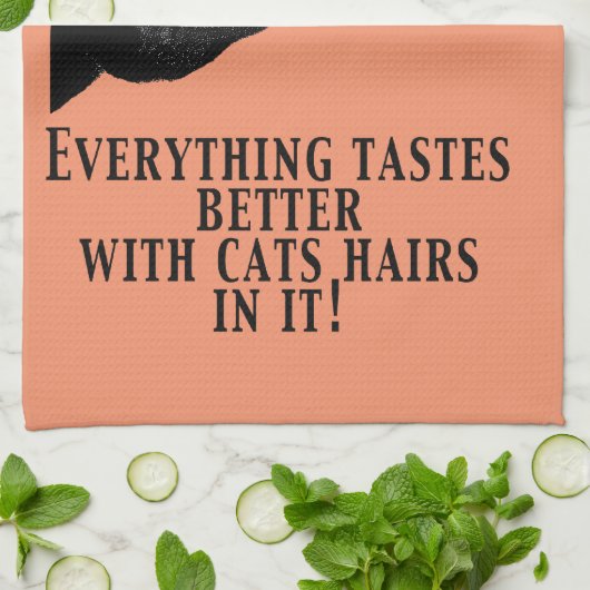 Zwarte kat theedoek (Gevouwen)