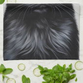 Zwarte kat theedoek (Gevouwen)