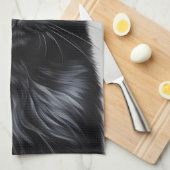 Zwarte kat theedoek (Quarter Fold)