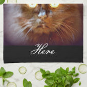 zwarte kat theedoek (Gevouwen)