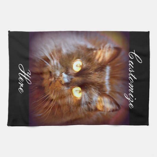 zwarte kat theedoek (Horizontaal)
