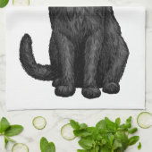 Zwarte kat theedoek (Gevouwen)