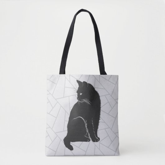 Zwarte kat tote bag (Voorkant)