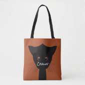 Zwarte kat tote bag (Voorkant)