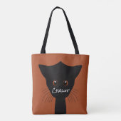 Zwarte kat tote bag (Achterkant)