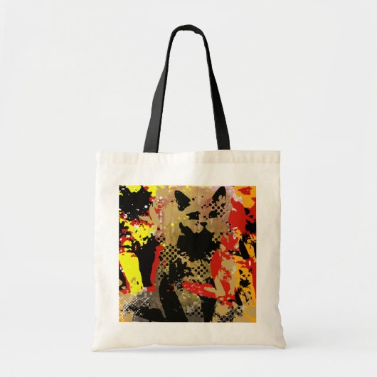 zwarte kat tote bag (Voorkant)