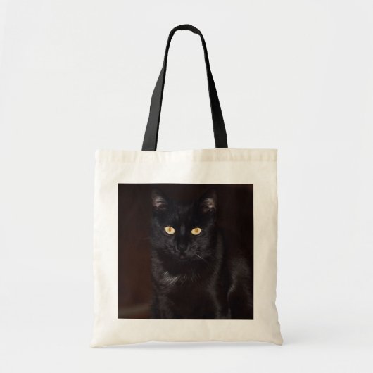 Zwarte kat tote bag (Voorkant)