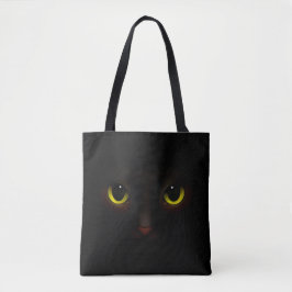 Zwarte kat tote bag