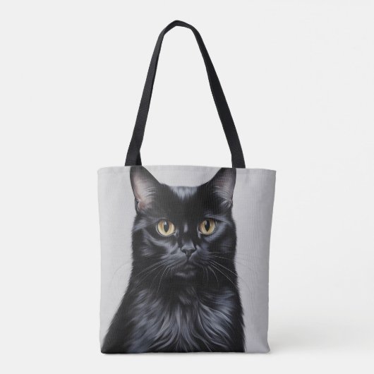 Zwarte kat tote bag (Achterkant)