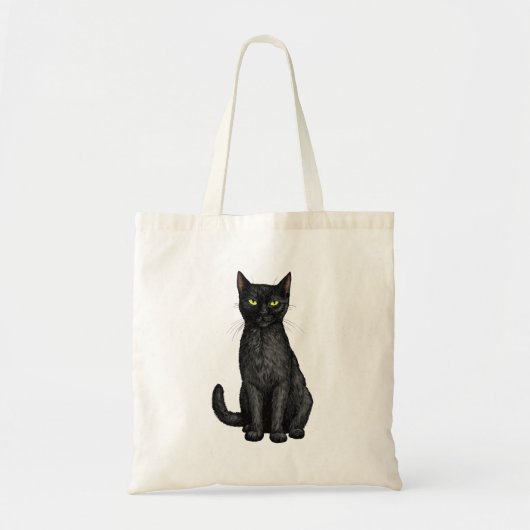 Zwarte kat tote bag (Voorkant)