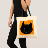 Zwarte kat tote bag (Voorkant (product))