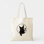 Zwarte kat tote bag (Achterkant)