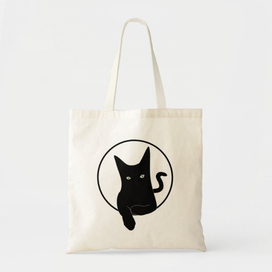 Zwarte kat tote bag (Voorkant)
