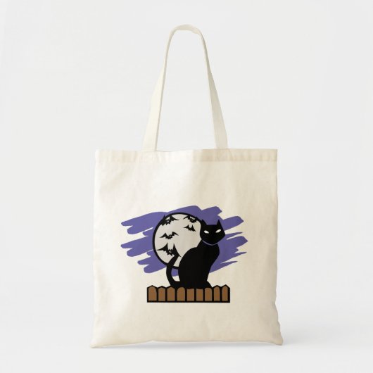 Zwarte kat tote bag (Voorkant)