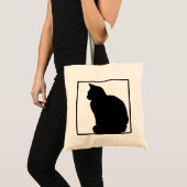 Zwarte kat tote bag (Voorkant (product))