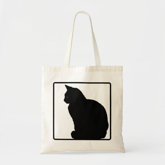 Zwarte kat tote bag (Voorkant)