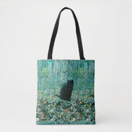 Zwarte kat tote bag