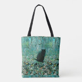 Zwarte kat tote bag (Achterkant)