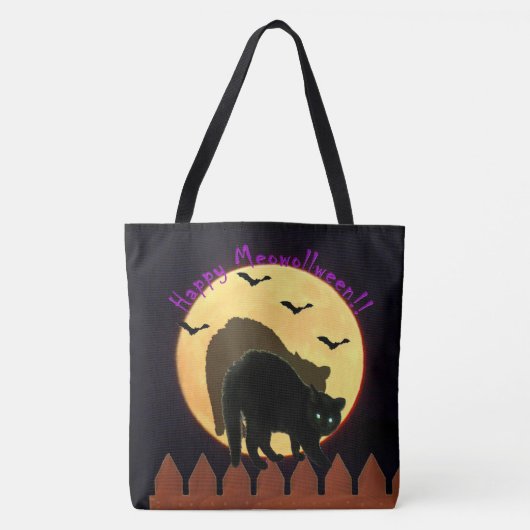 Zwarte kat tote bag (Voorkant)