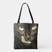 Zwarte kat tote bag (Achterkant)