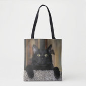 Zwarte Kat Tote Bag (Voorkant)