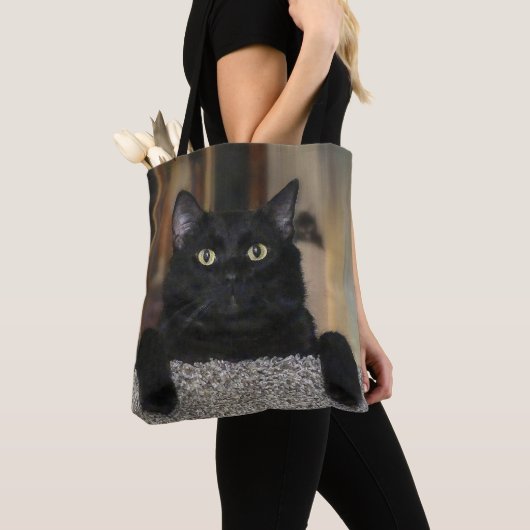 Zwarte Kat Tote Bag (Dichtbij)