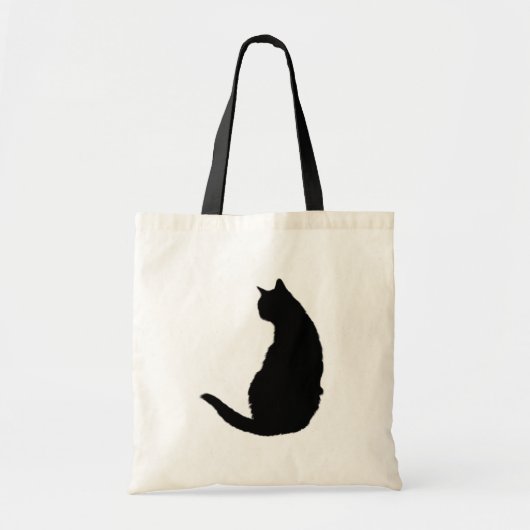 Zwarte kat tote bag (Voorkant)