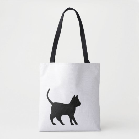Zwarte kat tote bag (Voorkant)