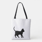Zwarte kat tote bag (Achterkant)