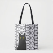 Zwarte kat tote bag (Voorkant)