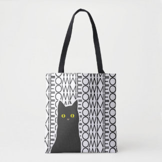 Zwarte kat tote bag
