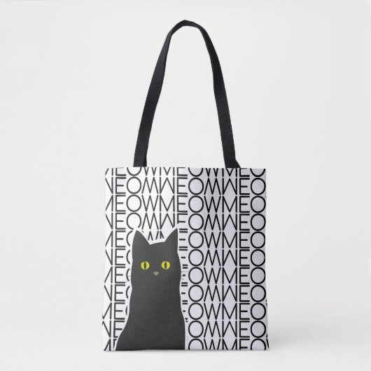 Zwarte kat tote bag (Voorkant)