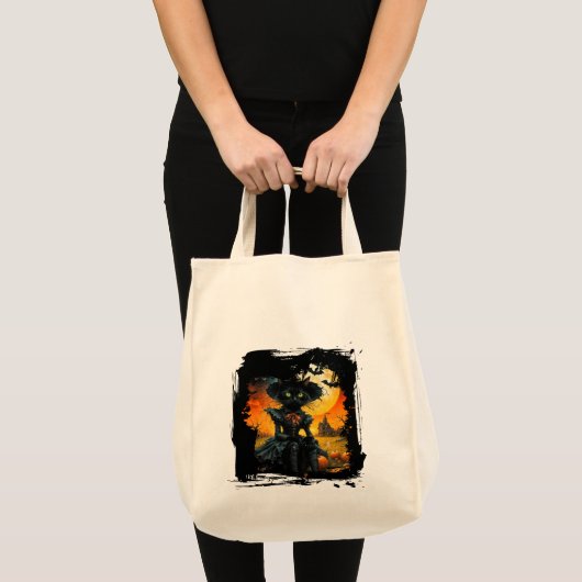 Zwarte Kat Tote Tas (Voorkant (product))